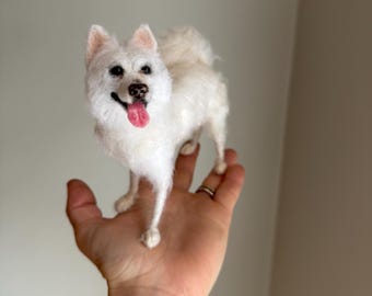 Aangepaste naaldvilten huisdierreplica - portret portret hond