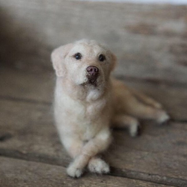 Custom Needle Felted Dog Replica, Pet Loss Gift