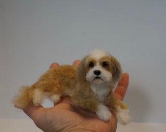 Custom needle felted pet replica - pet portrait - pet memorial - wool sculpture -needle felted dog