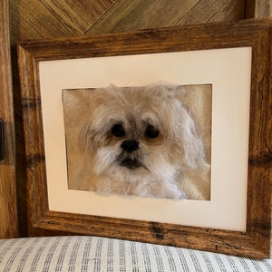 Retrato de animal de estimação em feltro agulha 2D