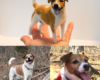 Op maat gemaakte replica van naaldvilten hond – portret huisdier gedenkteken