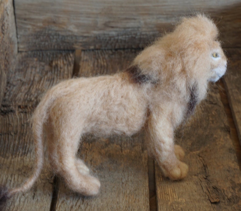 Needle Felted Wool Lion Etsy