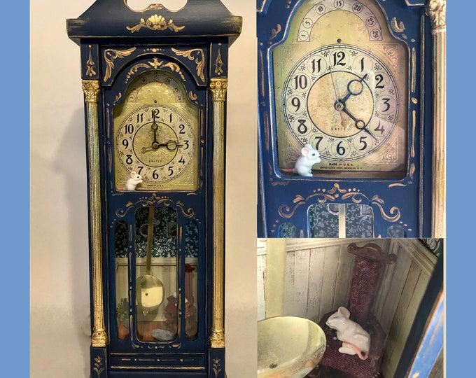 Mini Grandfather Clock Mouse House Etsy