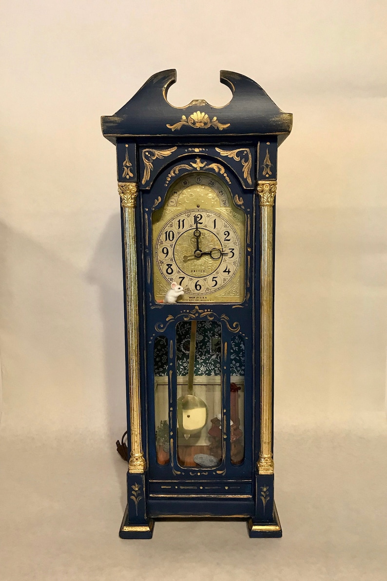 Mini Grandfather Clock Mouse House Etsy