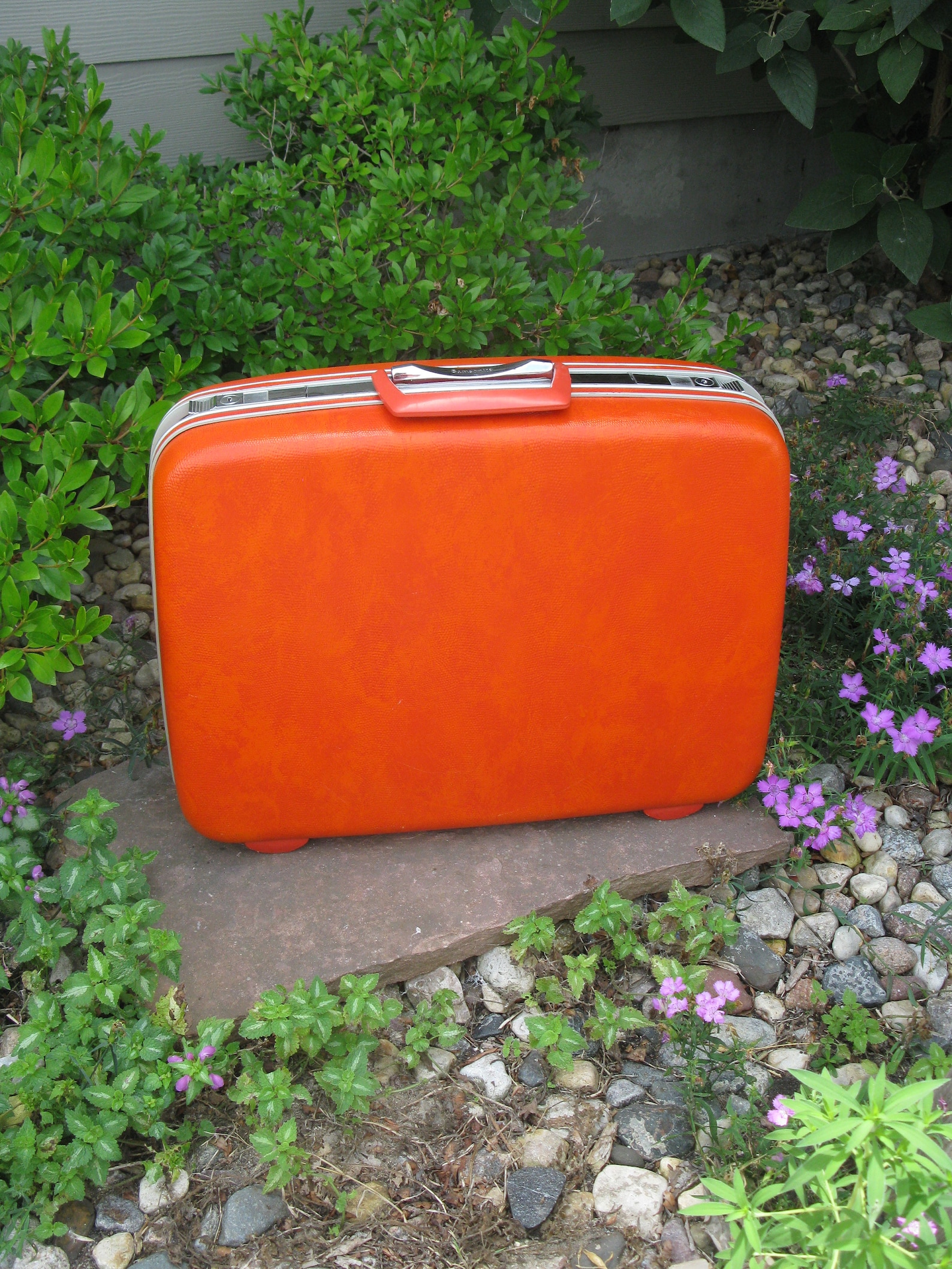 RARE vintage ORANGE Samsonite hardside suitcase tangerine Etsy
