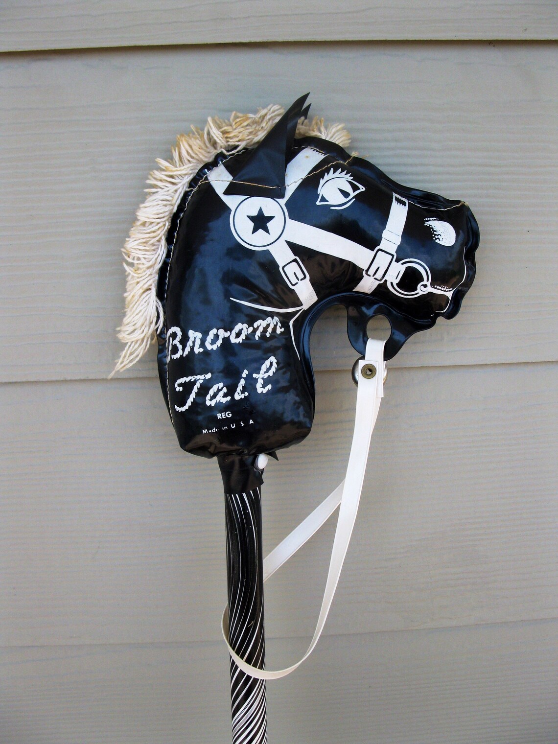 RARE Broom Tail Stick Horse 1950s play horse hobby horse Etsy