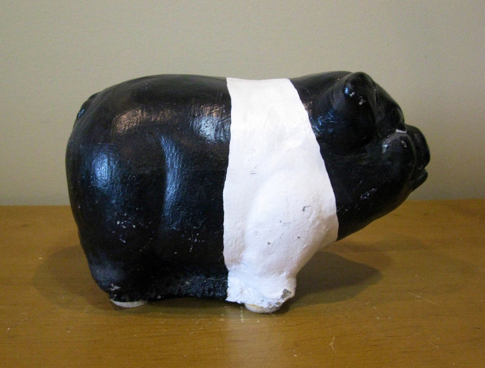 Super Cute CEMENT PIG concrete Hampshire pig statue Etsy