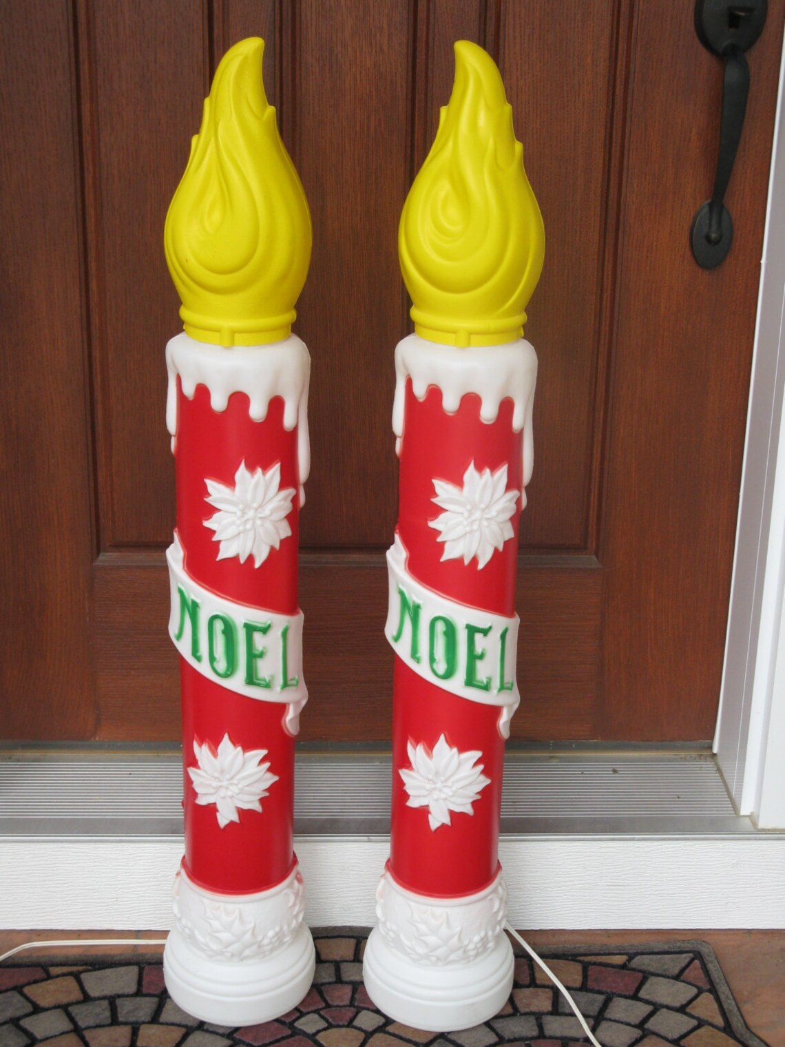 SUPER Nice Empire blow mold NOEL Christmas candlesset of 2 Etsy