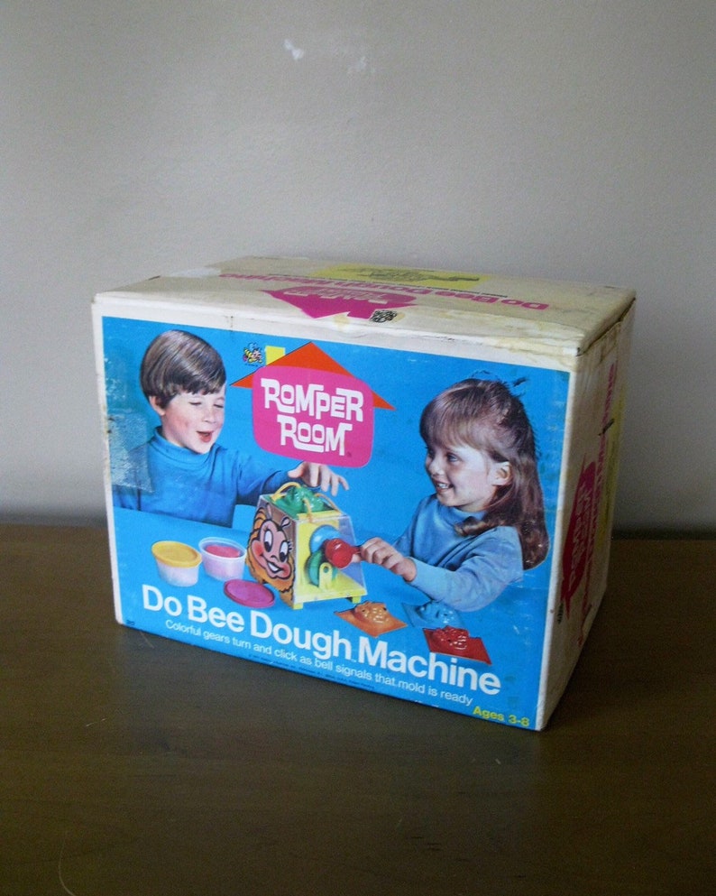 1971 Romper Room Do Bee Dough Machine Complete Visible Working Gears Funny Molds Dough Containers Crafts Educational Toy Retro Toys