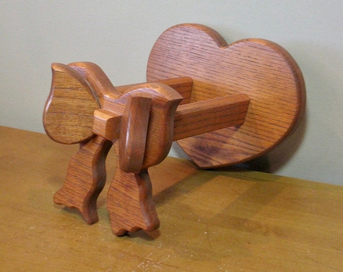 Large Wood Quilt Hanger OAK wall Hanger Wooden Bow Tie handcrafted