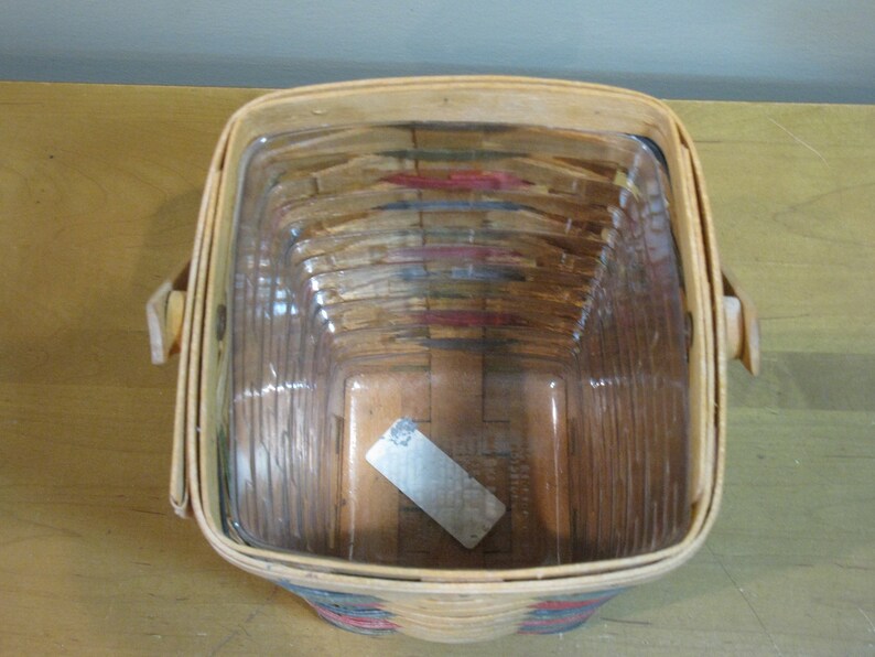 1996 LONGABERGER Large Peg Basket 11142 with PROTECTOR Etsy