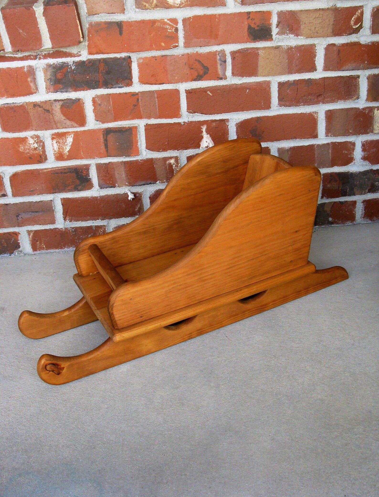 Large WOOD sleigh wood sled decorative wood runners Santa Etsy