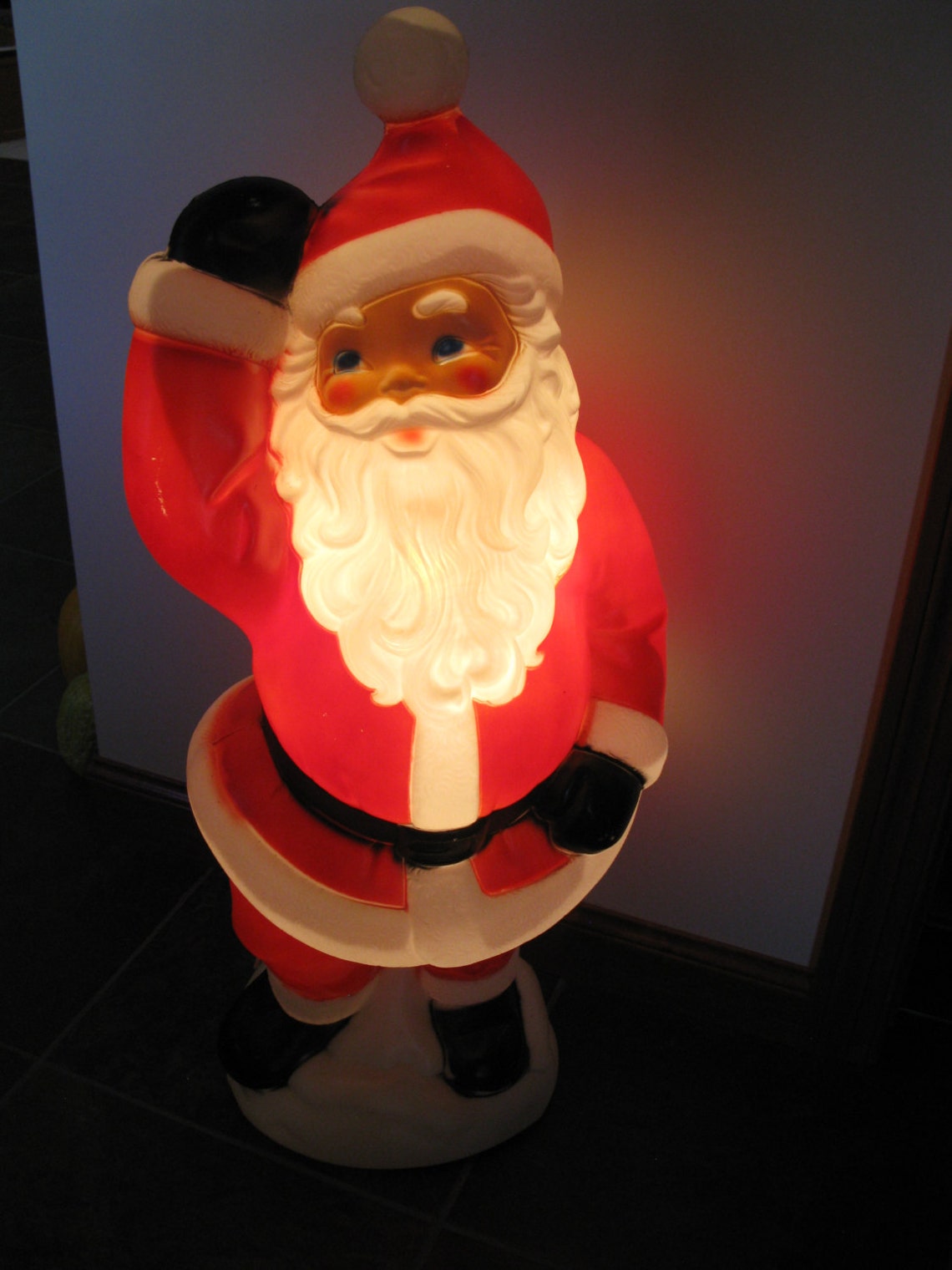 LARGE 40 blow mold waving SANTA Christmas blowmold Etsy