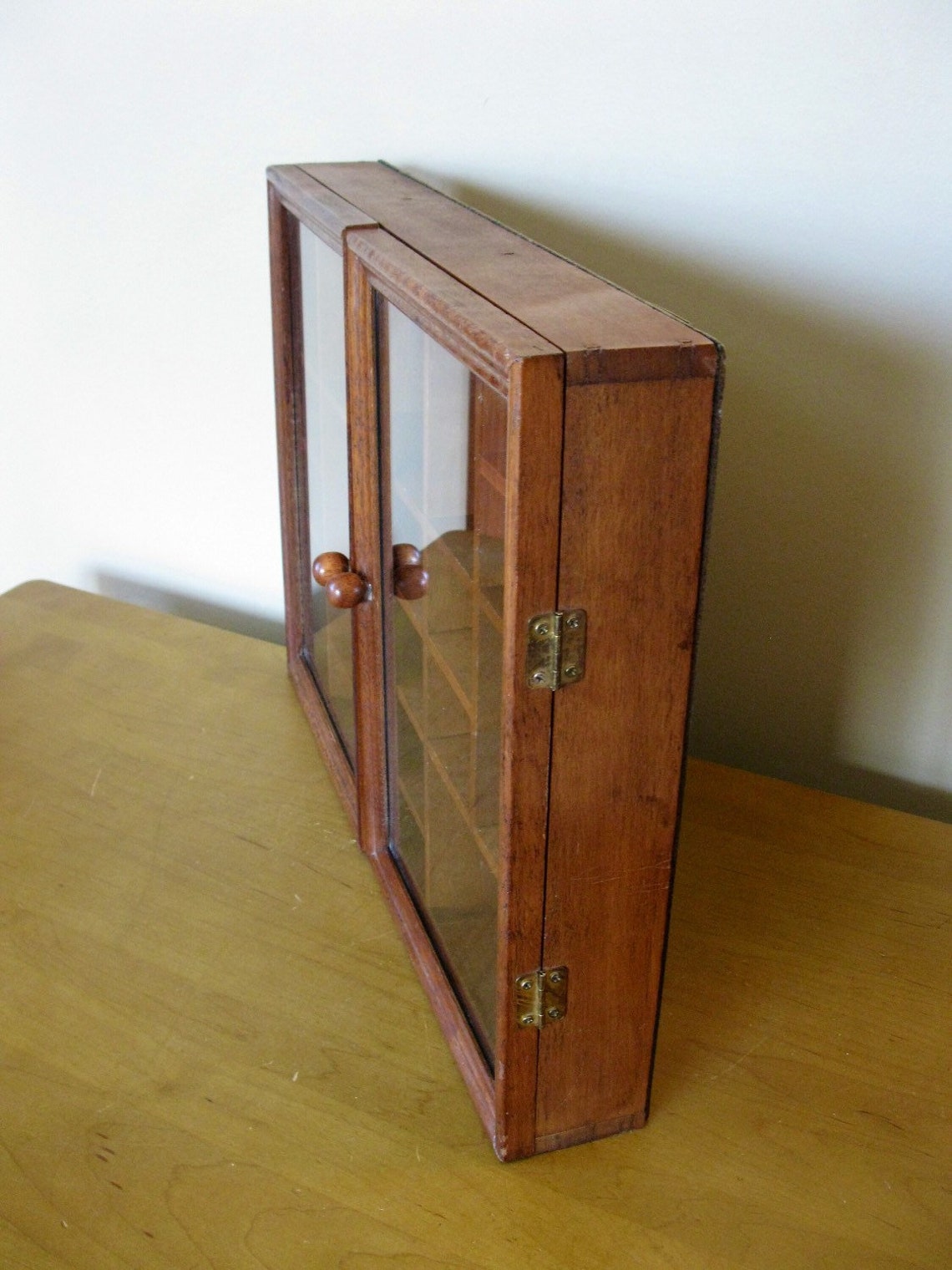 Wood SHADOW BOX 16 x 11 3/4glass doors velvet Etsy