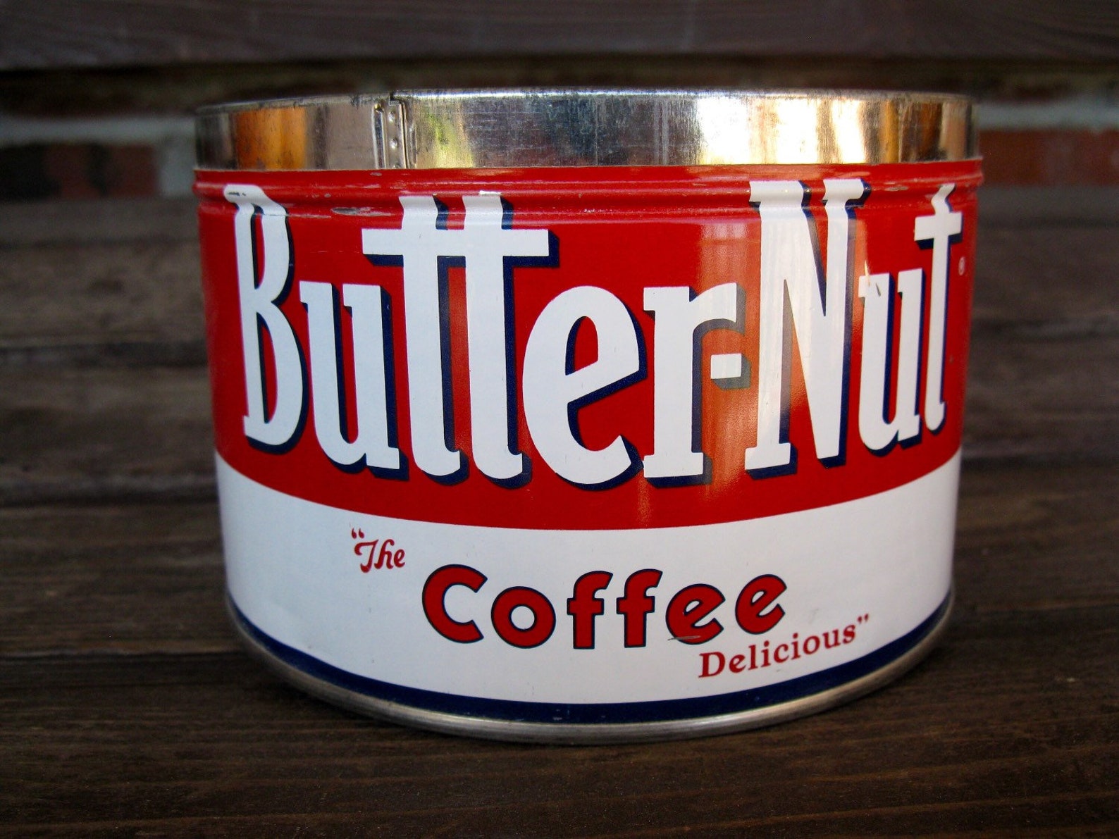 Vintage BUTTERNUT Coffee tin coffee can 1 lb Omaha NE Etsy