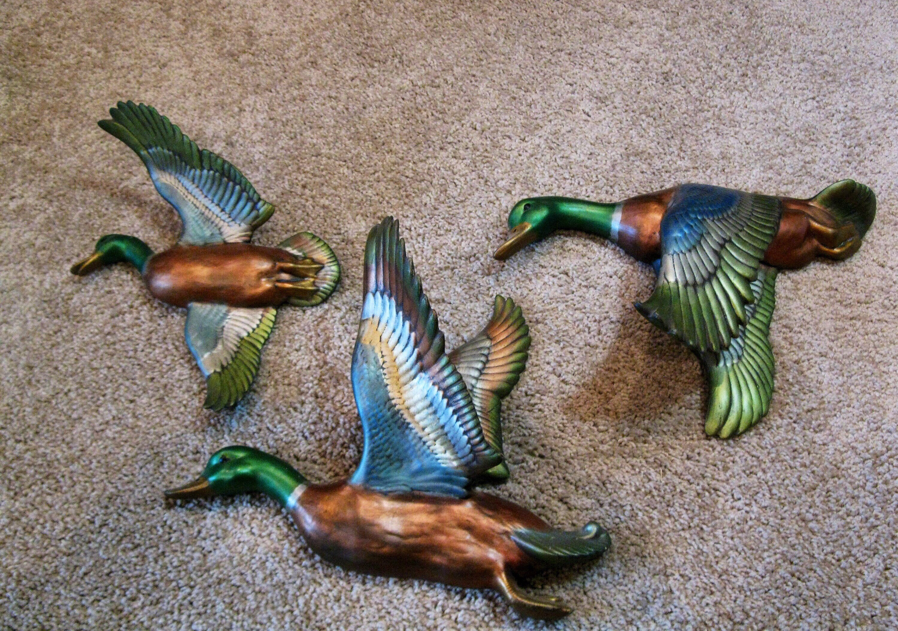 Mid century duck wall hangings set of 3 Mallards ceramic Etsy