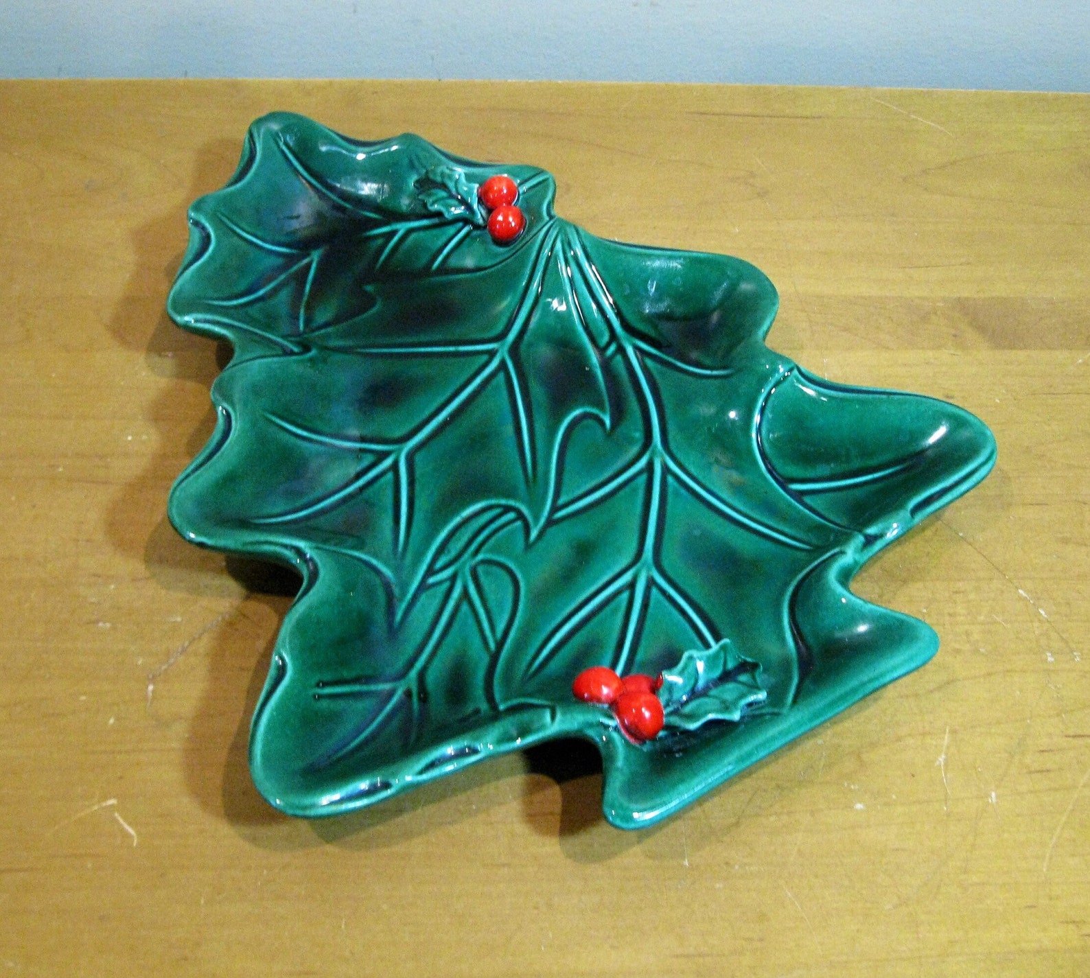 LEFTON Ceramic Christmas Tree Plate 60s/ 70s retro Etsy