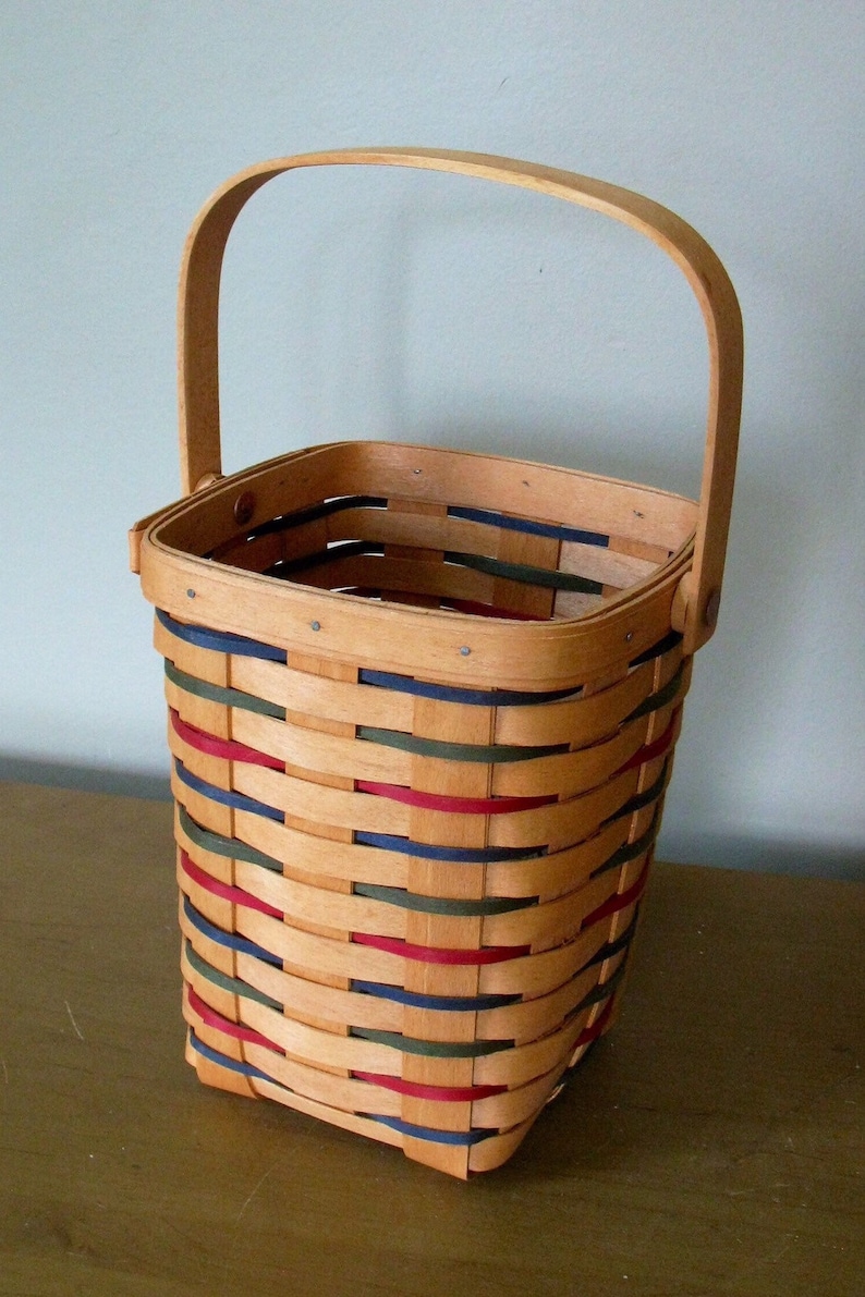 1996 LONGABERGER Large Peg Basket 11142 with PROTECTOR Etsy
