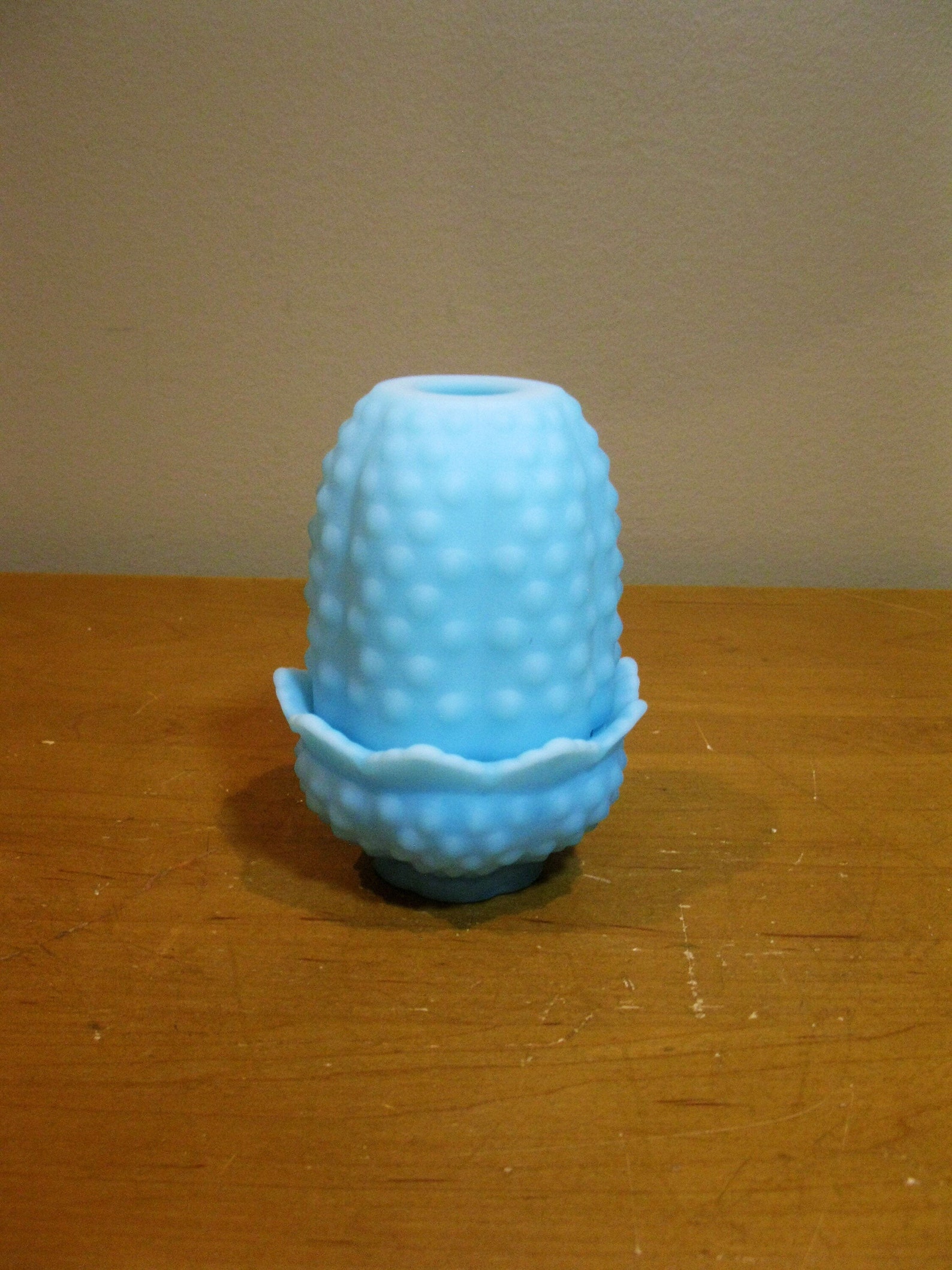 Fenton Blue Satin FAIRY LAMP blue matte HOBNAIL glass votive Etsy