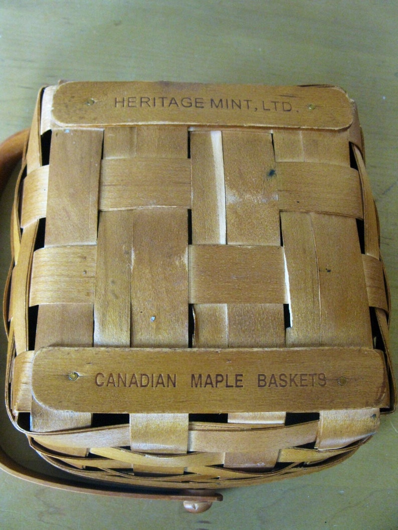 CANADIAN MAPLE Basket Heritage Mint Ltd stained medium Etsy