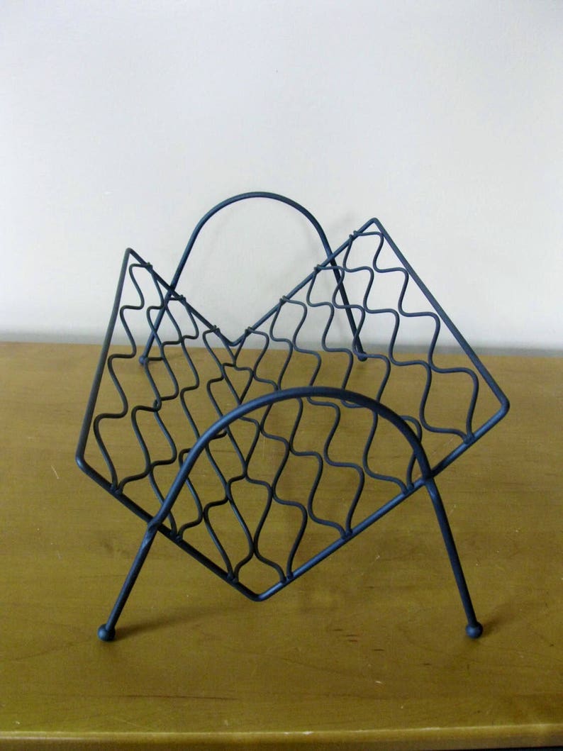 Vintage Metal Book Shelf mid Century 60's Retro Black Etsy