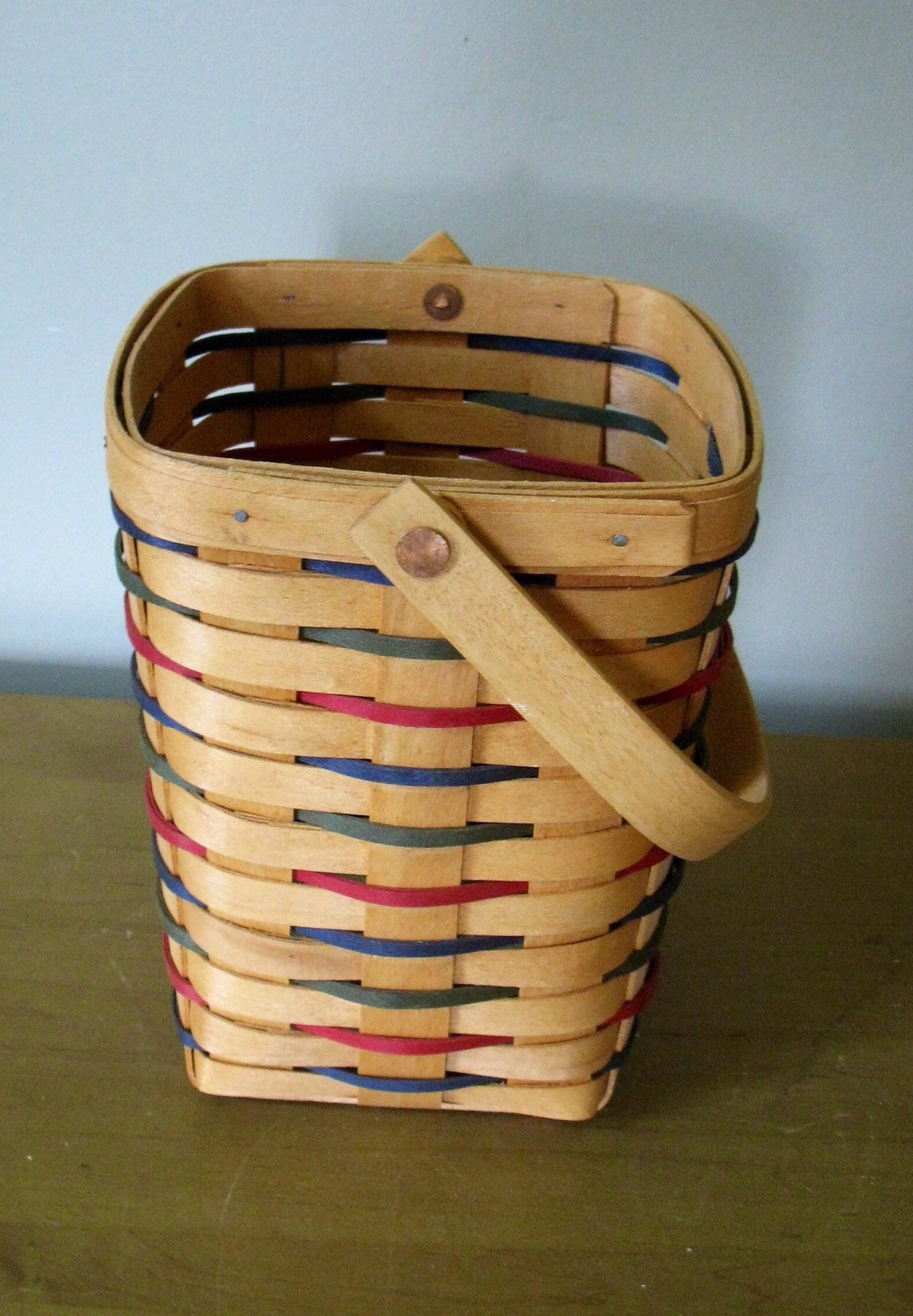1996 LONGABERGER Large Peg Basket 11142 with PROTECTOR Etsy