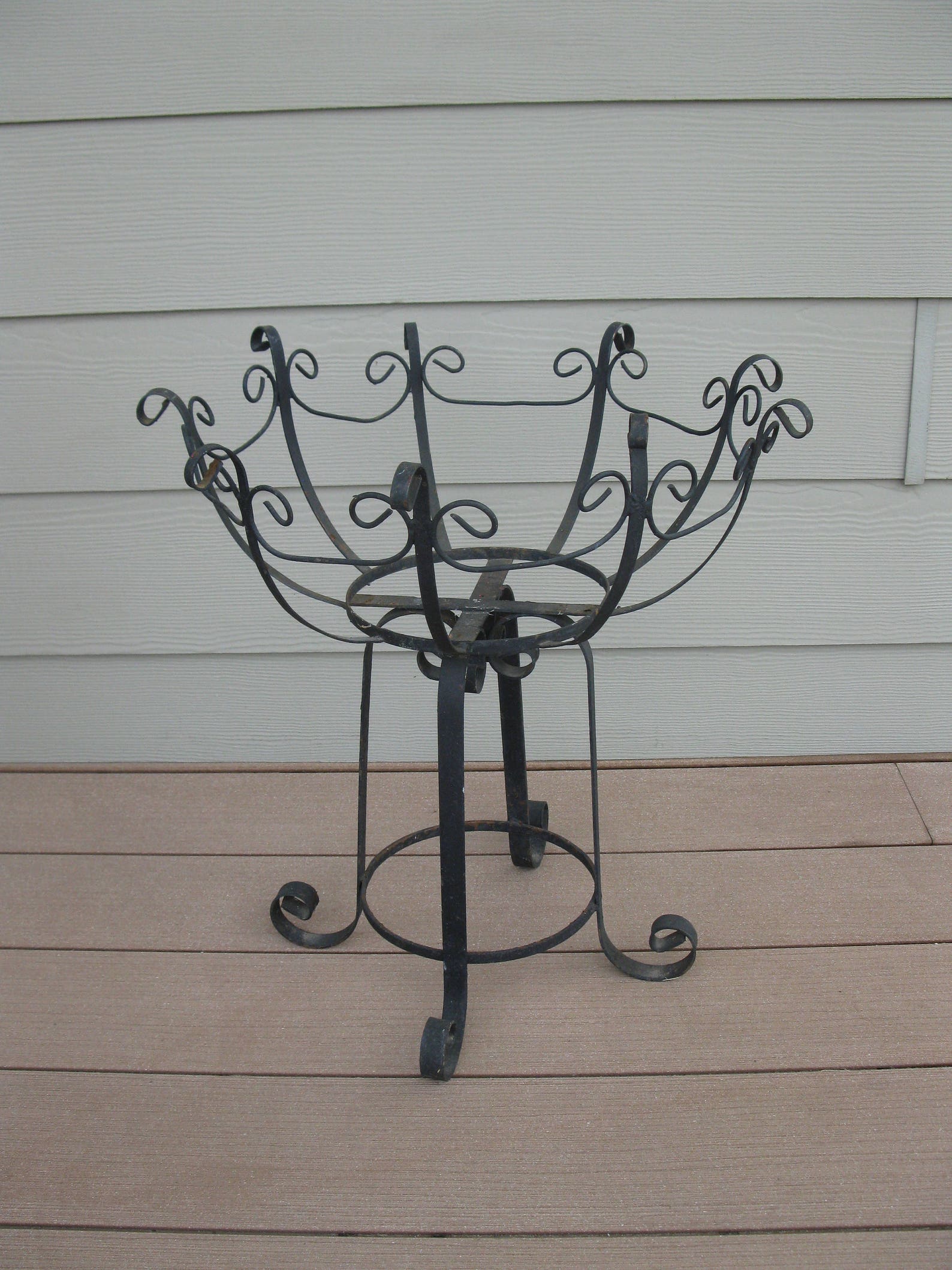 Large WROUGHT IRON PLANT Stand Black 20 tall Mid Etsy