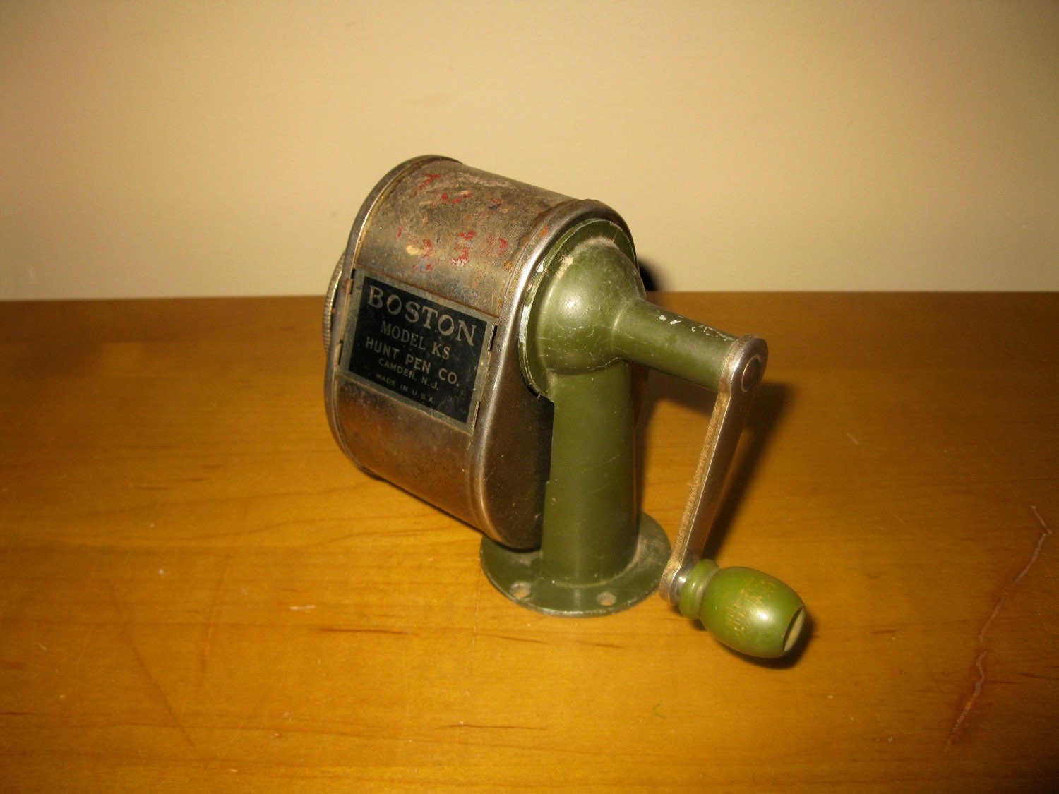 Vintage Boston Model KS Pencil SharpenerArmy GreenWorks Etsy