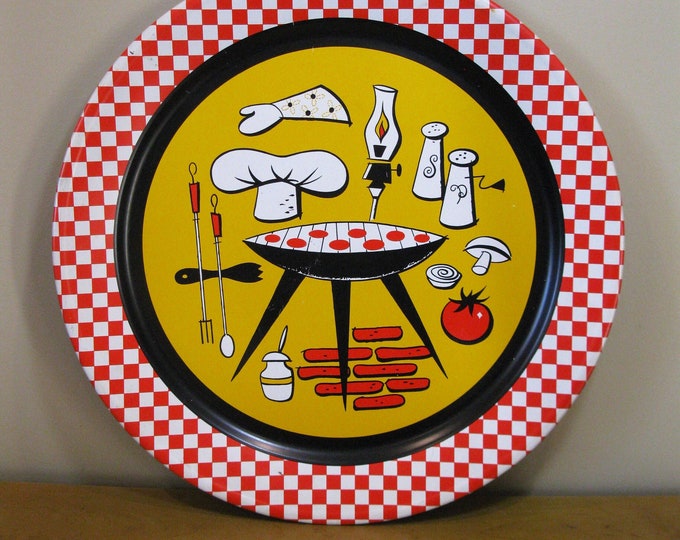 Metal Barbeque Tray Mid Century Vintage Tray Grilling Tray Etsy