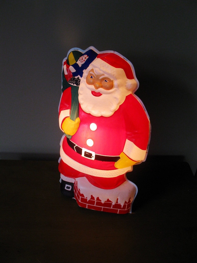 Large Plastic SantaClaus Head GlassesChristmas Ornament Holiday Craft Sparkling