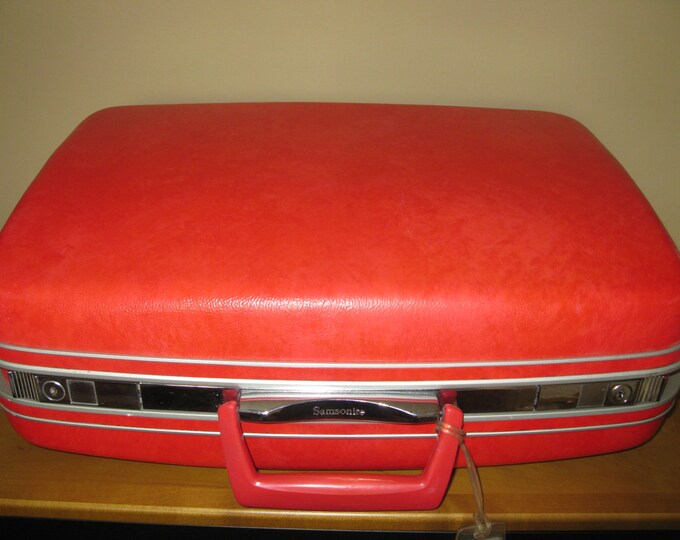 Vintage Red Samsonite Hardside Suitcase Luggage with Key Etsy