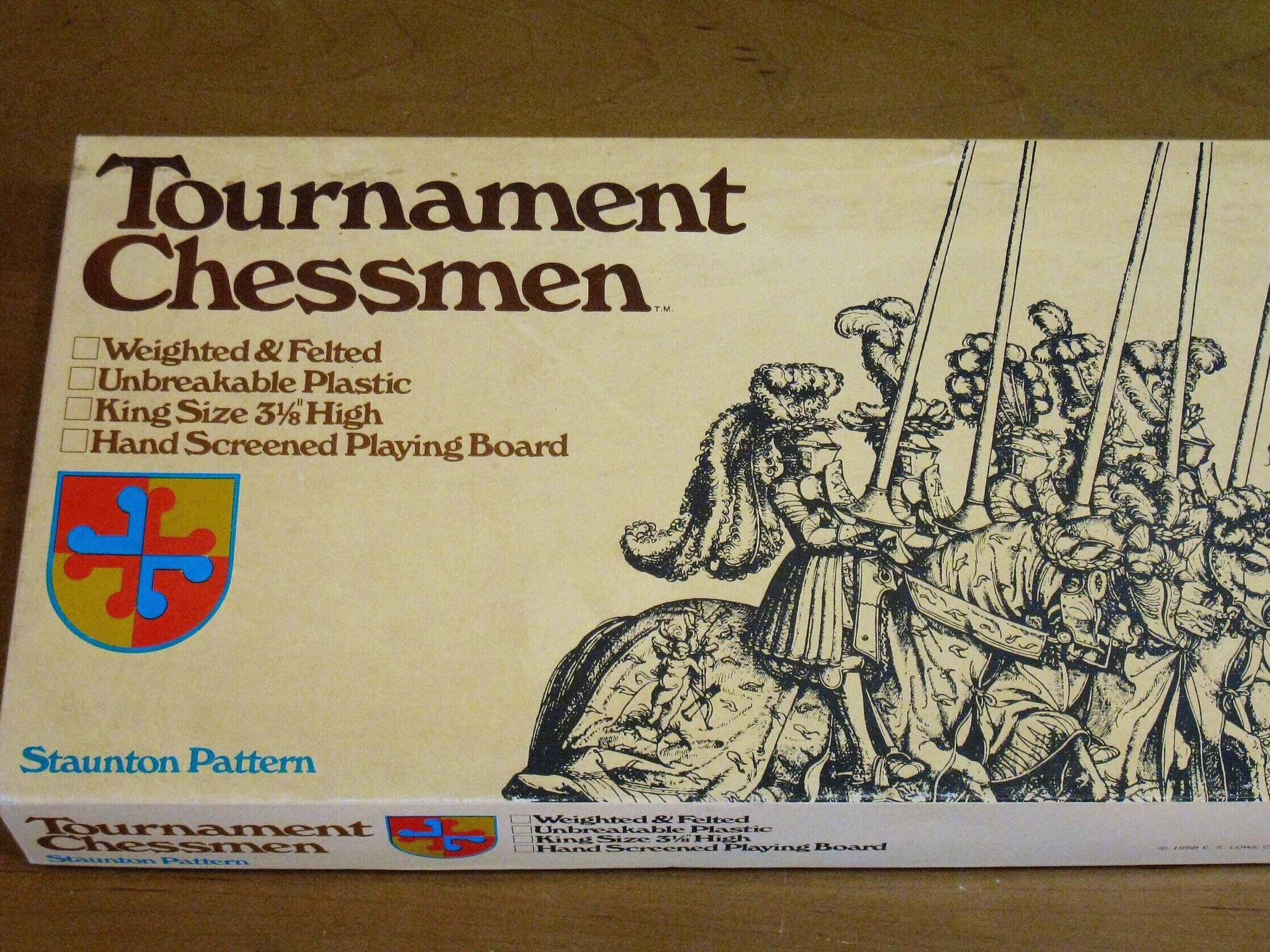 ES Lowe Tournament Chess Set Replacement Chess Pieces 3 1/8” Felted ~ NO  BOARD