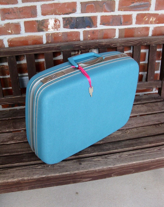 Bijproduct inflatie mixer VTG Samsonite Silhouette TURQUOISE Suitcase with KEY aqua - Etsy