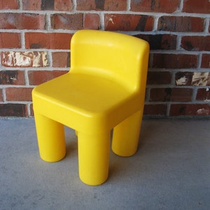 Vintage LITTLE TIKES Chunky Chair Yellow child Size Chair toddler