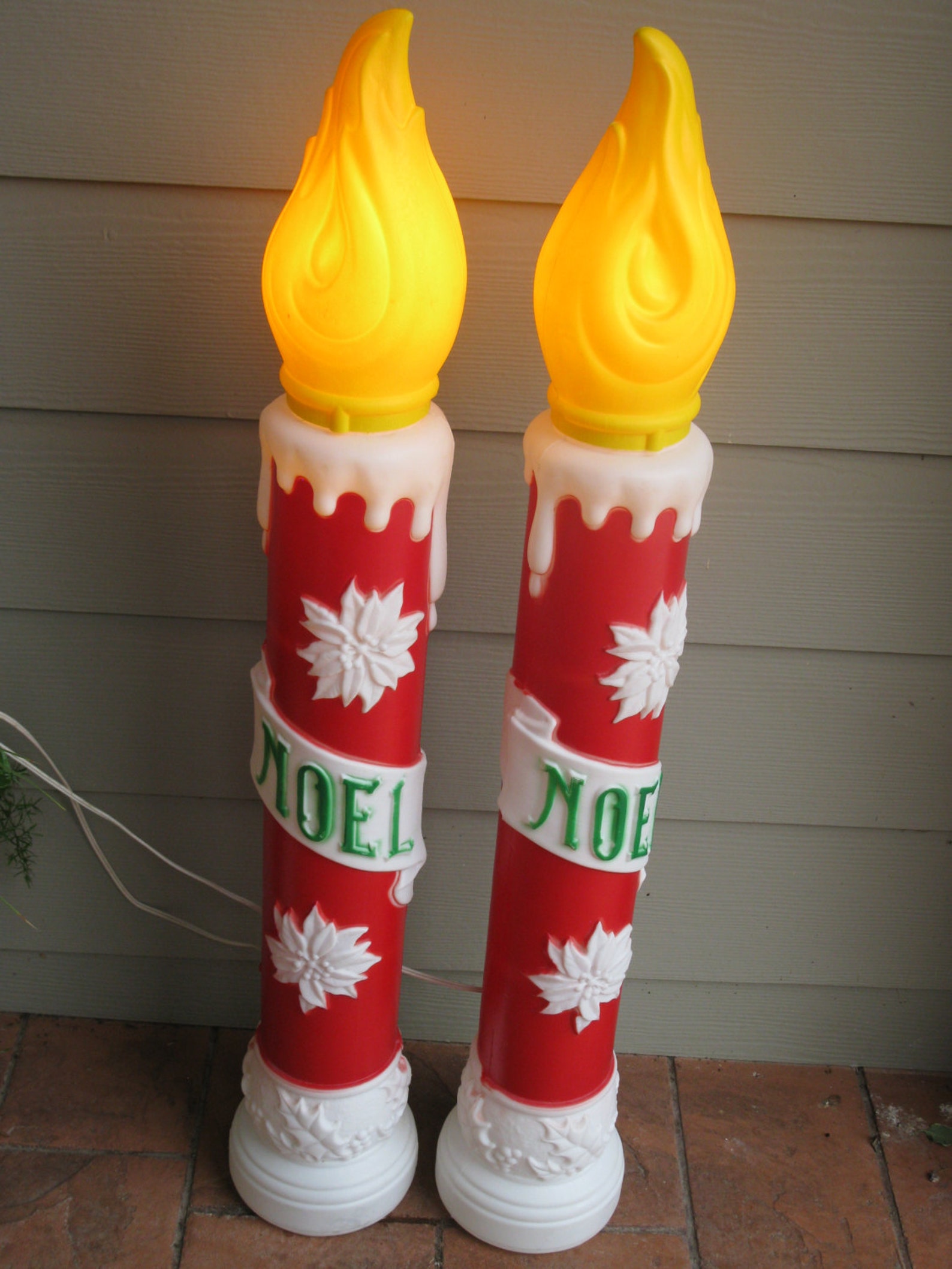 Blow Mold Outdoor Christmas Candles 