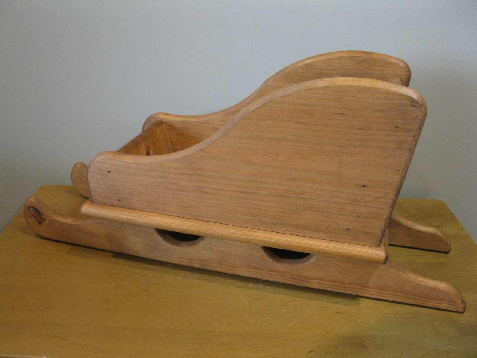 Large WOOD sleigh wood sled decorative wood runners Santa Etsy