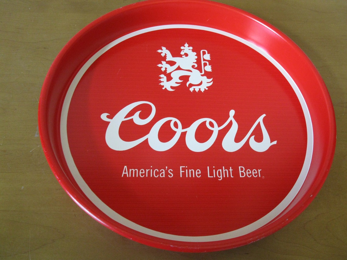 COORS beer tray bar tray 13 metal beer tray Adolph Etsy