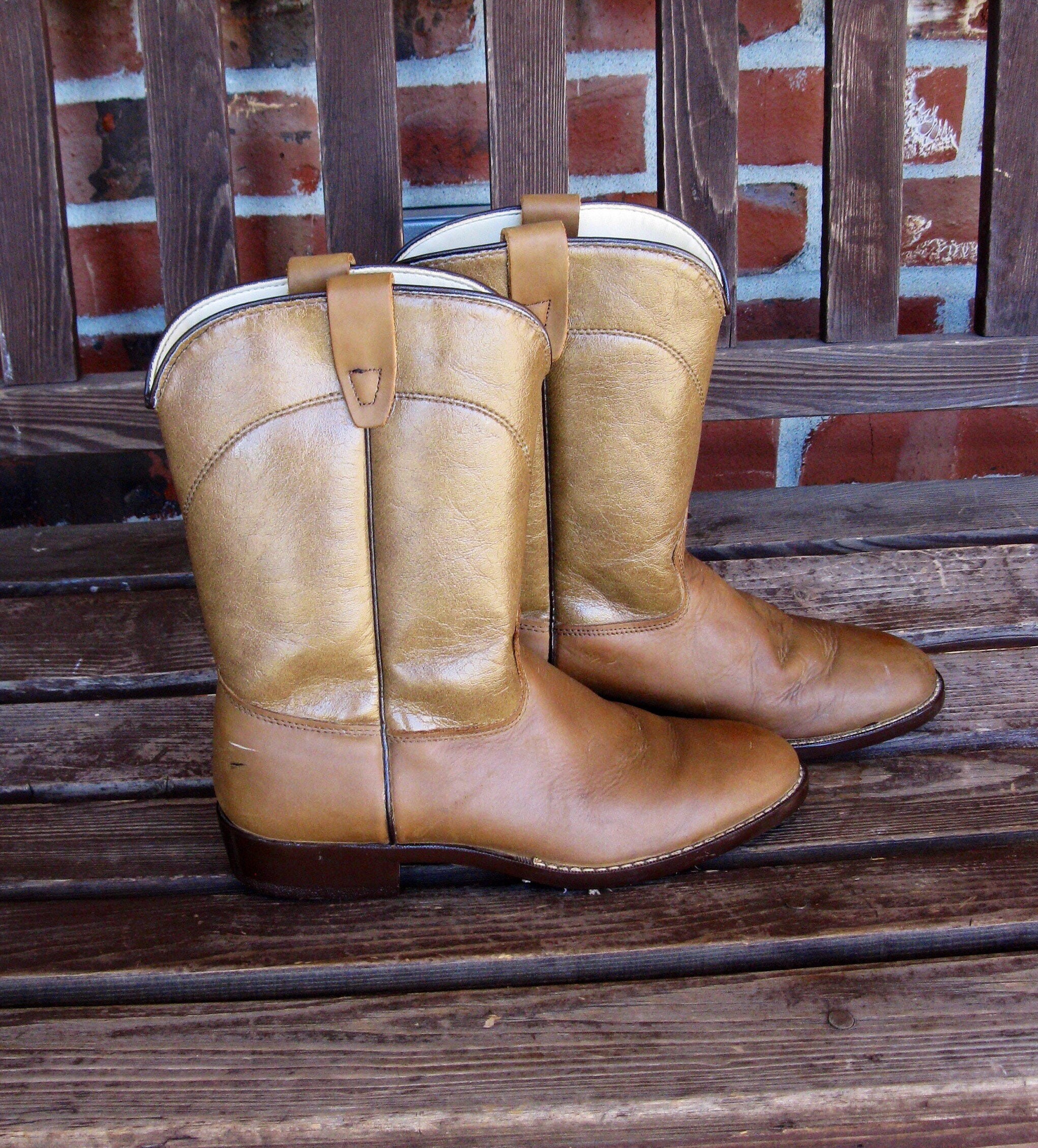 Tan Pull on Boots - Etsy