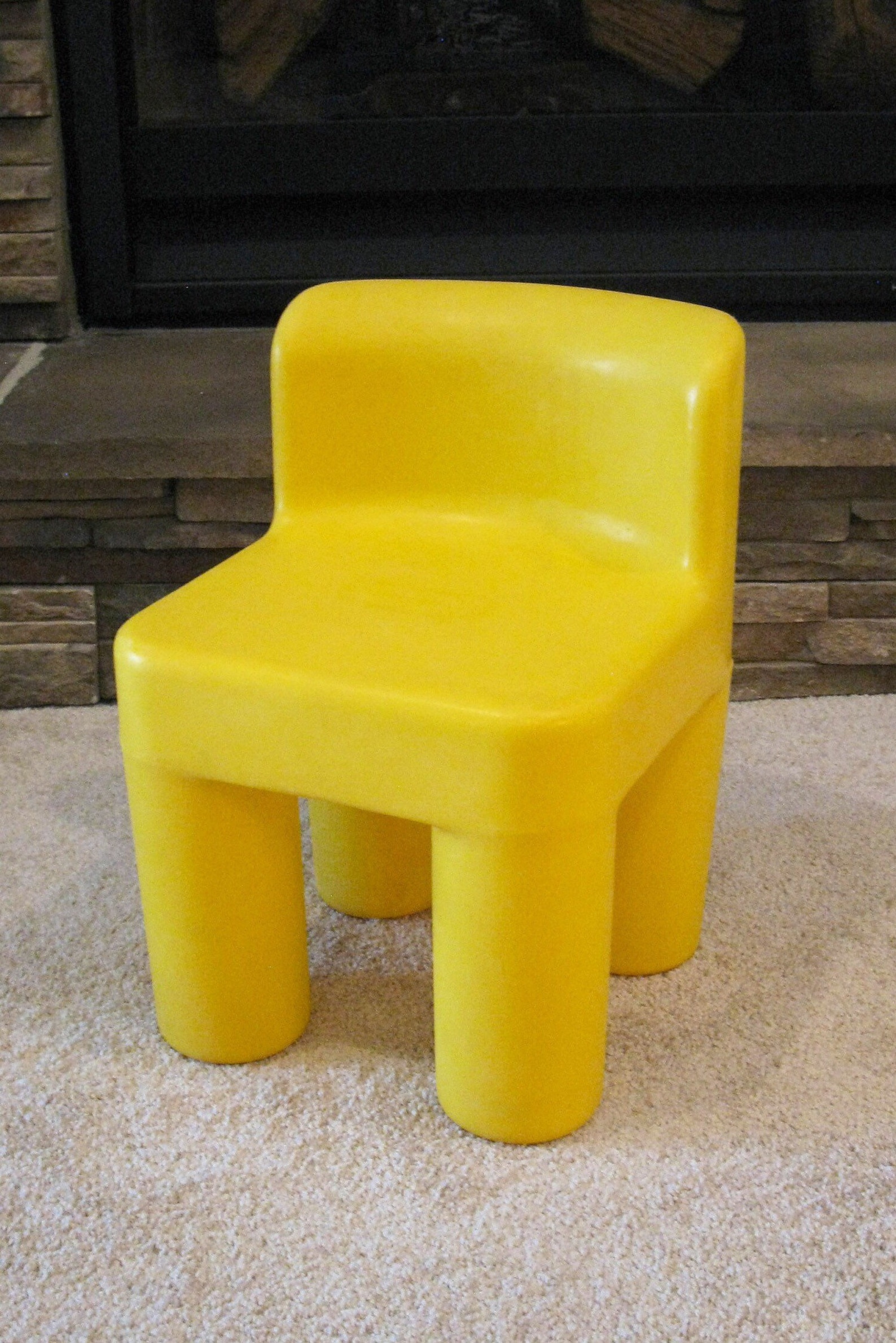 Vintage LITTLE TIKES Chunky Chair yellow child size chair Etsy