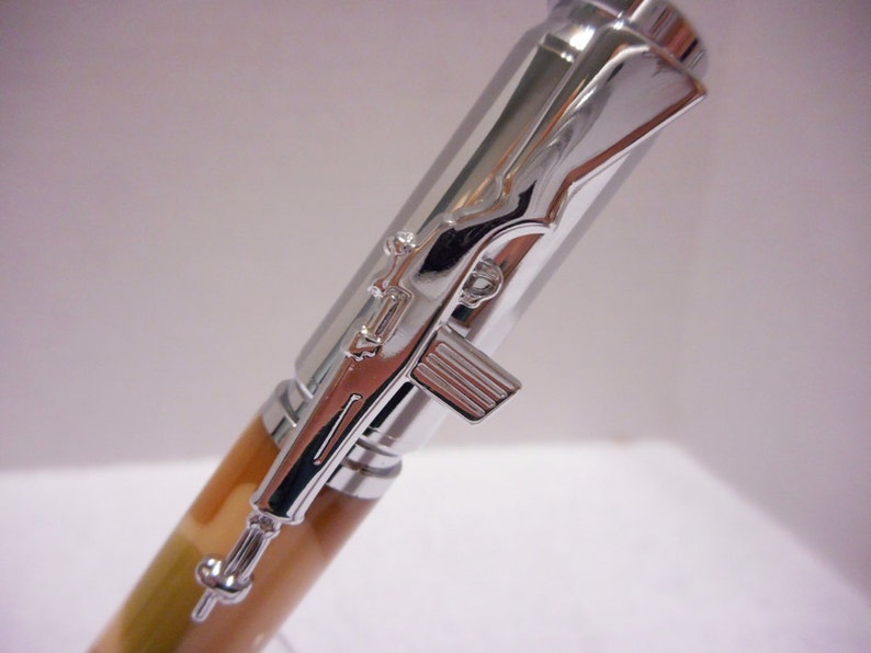Desert Camo Carbine Ballpoint Bullet Pen ~ bullet acrylic black ink writting pen gun military riffle chrome pen carbine bullet desert camo