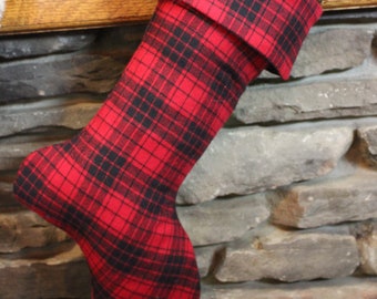 Red and Black Plaid Stocking