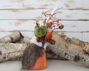 Orange Plaid Gnome