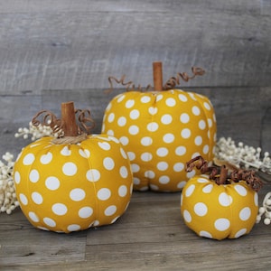 Polka Dot stuffed pumpkin set