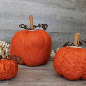 Orange Burlap Pumpkins