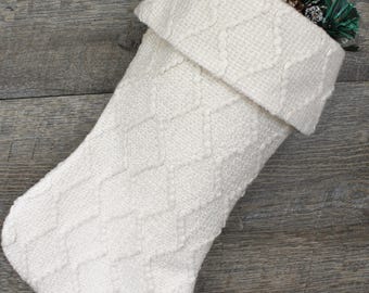 Jersey de punto blanco roto con diamantes