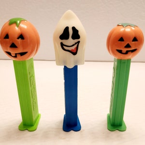 Three Vintage PEZ Halloween Plastic Candy Dispensers (Sold Together) -- #22883-104