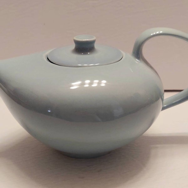 Russell Wright Mid Century Light Blue "Iroquois" Casual China Modern Teapot  Vintage-1950's -- #16708