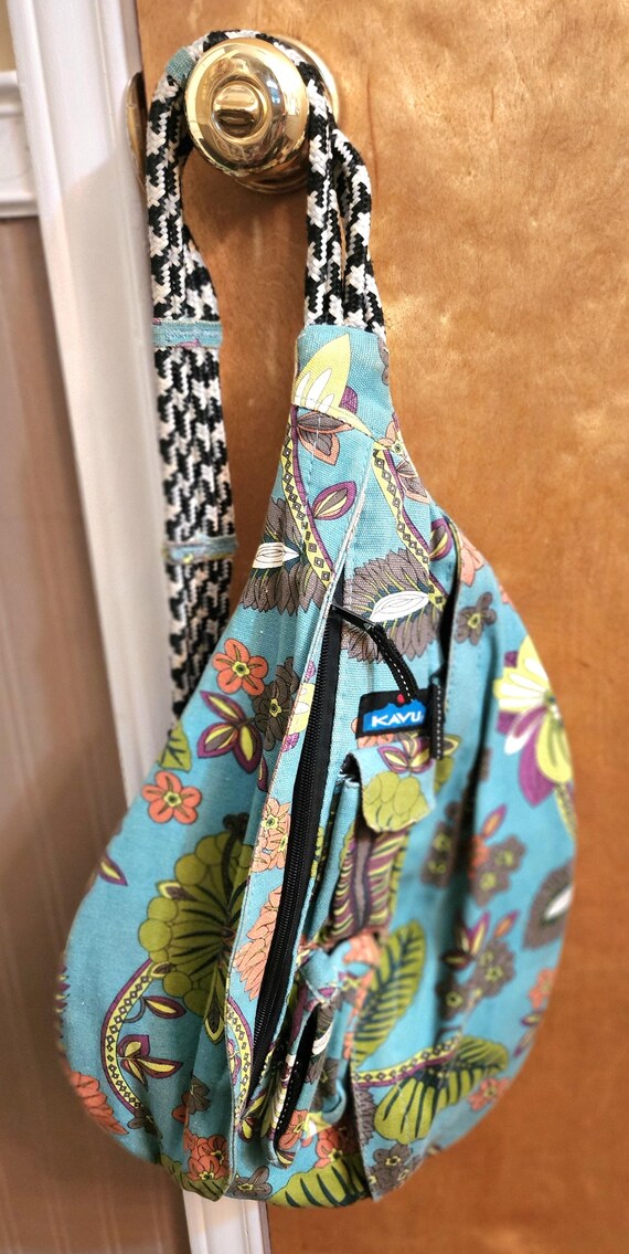 KAVA Colorful Turquoise & Floral Design Sling Purse--#30257  display picture 3