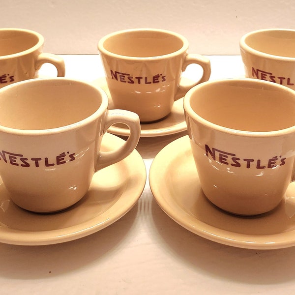 Choice Of (1) Or More Of (5) Nestle's Restaurant Wear Cup & Saucer Sets Made By Inca Ware, Shenago China 1950's-1960's. -- #22951A