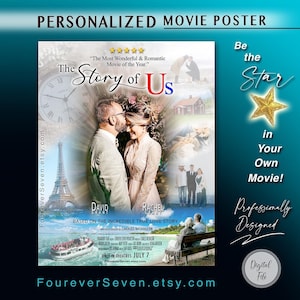 Personalized Movie Poster | Custom Couples Movie Poster | Love Story Poster | Wedding Anniversary Gift | Couple Gift | Memory Lane Poster